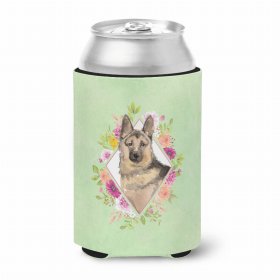 German Shepherd Green Flowers Portrait Can Hugger