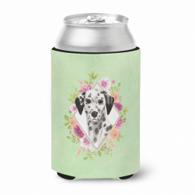 Dalmatian 3 Green Flowers Portrait Can Hugger