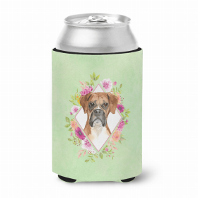 Boxer Green Flowers Portrait Can Hugger