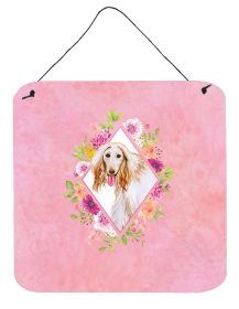 Afghan Hound Flowers Design Wall or Door Hanging Prints