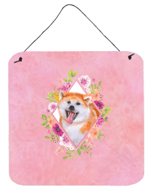 Akita Flowers Design  Wall or Door Hanging Prints