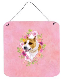 Bull Terrier Flowers Design  Wall or Door Hanging Prints