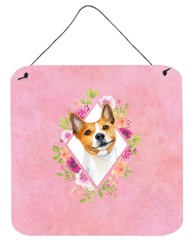 Basenji Flowers Design Wall or Door Hanging Prints