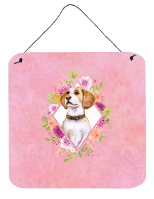 Beagle Flowers Design Wall or Door Hanging Prints