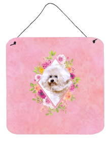 Bichon Frise #1 Flowers Design Wall or Door Hanging Prints