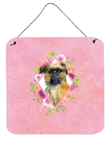 Brussels Griffon Flowers Design Wall or Door Hanging Prints