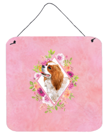 Cavalier King Charles Spaniel Flowers Design Wall or Door Hanging Prints