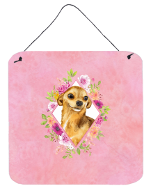 Chihuahua #1 Flowers Design Wall or Door Hanging Prints