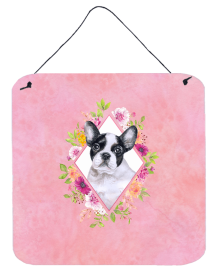 French Bulldog Flowers Design Wall or Door Hanging Prints