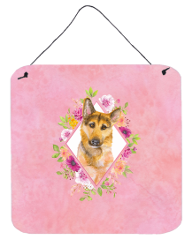 German Shepherd #2 Flowers Design  Wall or Door Hanging Prints