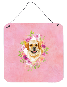 Golden Retriever Flowers Design Wall or Door Hanging Prints