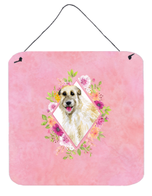 Irish Wolfhound Flowers Design  Wall or Door Hanging Prints