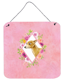 Italian Greyhound Flowers Design  Wall or Door Hanging Prints