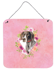 German Shorthaired Pointer Flowers Design  Wall or Door Hanging Prints