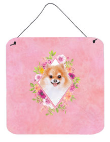 Pomeranian #1 Flowers Design  Wall or Door Hanging Prints