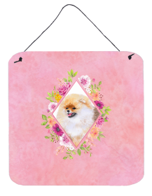 Pomeranian #2 Flowers Design  Wall or Door Hanging Prints