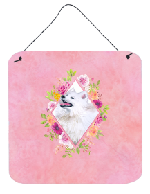 Samoyed Flowers Design  Wall or Door Hanging Prints