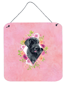 Giant Schnauzer - Flowers Design Wall or Door Hanging Prints