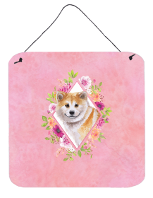 Shiba Inu Flowers Design  Wall or Door Hanging Prints