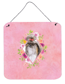 Shih Tzu Flowers Design  Wall or Door Hanging Prints