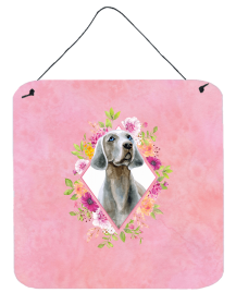 Weimaraner Flowers Design  Wall or Door Hanging Prints