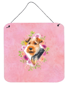 Welsh Terrier Flowers Design  Wall or Door Hanging Prints