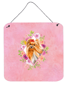 Yorkshire Terrier #2 Flowers Design Wall or Door Hanging Prints