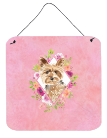 Yorkie Flowers Design  Wall or Door Hanging Prints