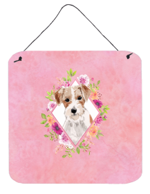 Jack Russell Terrier 1 Flowers Design  Wall or Door Hanging Prints