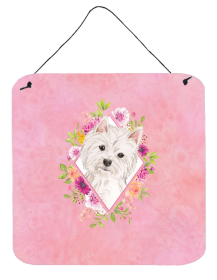 West Highland White Terrier 1 Flowers Design  Wall or Door Hanging Prints