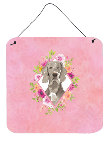 Weimaraner 1 Flowers Design  Wall or Door Hanging Prints