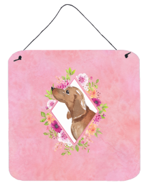 Dachshund Flowers Design  Wall or Door Hanging Prints