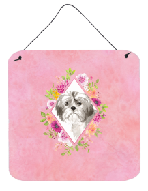 Shih Tzu - Puppy Flowers Design  Wall or Door Hanging Prints