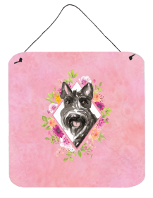 Scottish Terrier Flowers Design  Wall or Door Hanging Prints