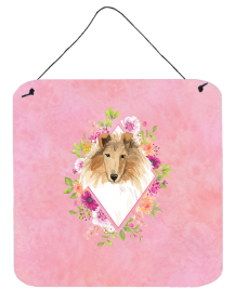 Collie Flowers Design  Wall or Door Hanging Prints