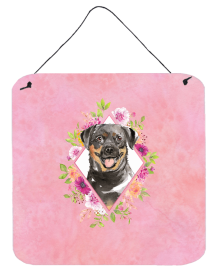 Rottweiler Flowers Design  Wall or Door Hanging Prints