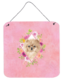 Pomeranian Flowers Design  Wall or Door Hanging Prints