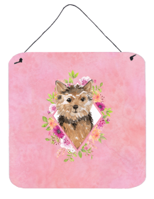 Norwich Terrier Flowers Design  Wall or Door Hanging Prints