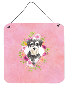 Schnauzer #2 Flowers Design  Wall or Door Hanging Prints