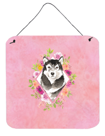 Alaskan Malamute 1 Flowers Design Wall or Door Hanging Prints