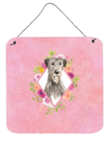 Irish Wolfhound 1 Flowers Design  Wall or Door Hanging Prints