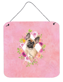 French Bulldog 1 Flowers Design Wall or Door Hanging Prints