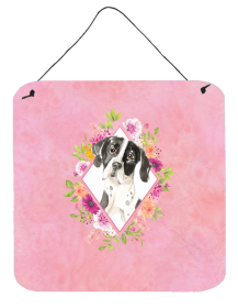 English Pointer Flowers Design  Wall or Door Hanging Prints