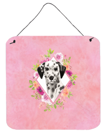 Dalmatian 1 Flowers Design  Wall or Door Hanging Prints