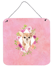 Chihuahua Flowers Design Wall or Door Hanging Prints