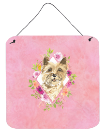 Cairn Terrier Flowers Design Wall or Door Hanging Prints