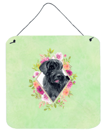 Schnauzer 1 Flowers Design  Wall or Door Hanging Prints