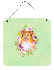 Sheltie/Shetland Sheepdog Flowers Design Wall or Door Hanging Prints