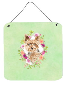 Yorkshire Terrier 1 Flowers Design Wall or Door Hanging Prints