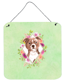 Bull Terrier 2 Flowers Design  Wall or Door Hanging Prints